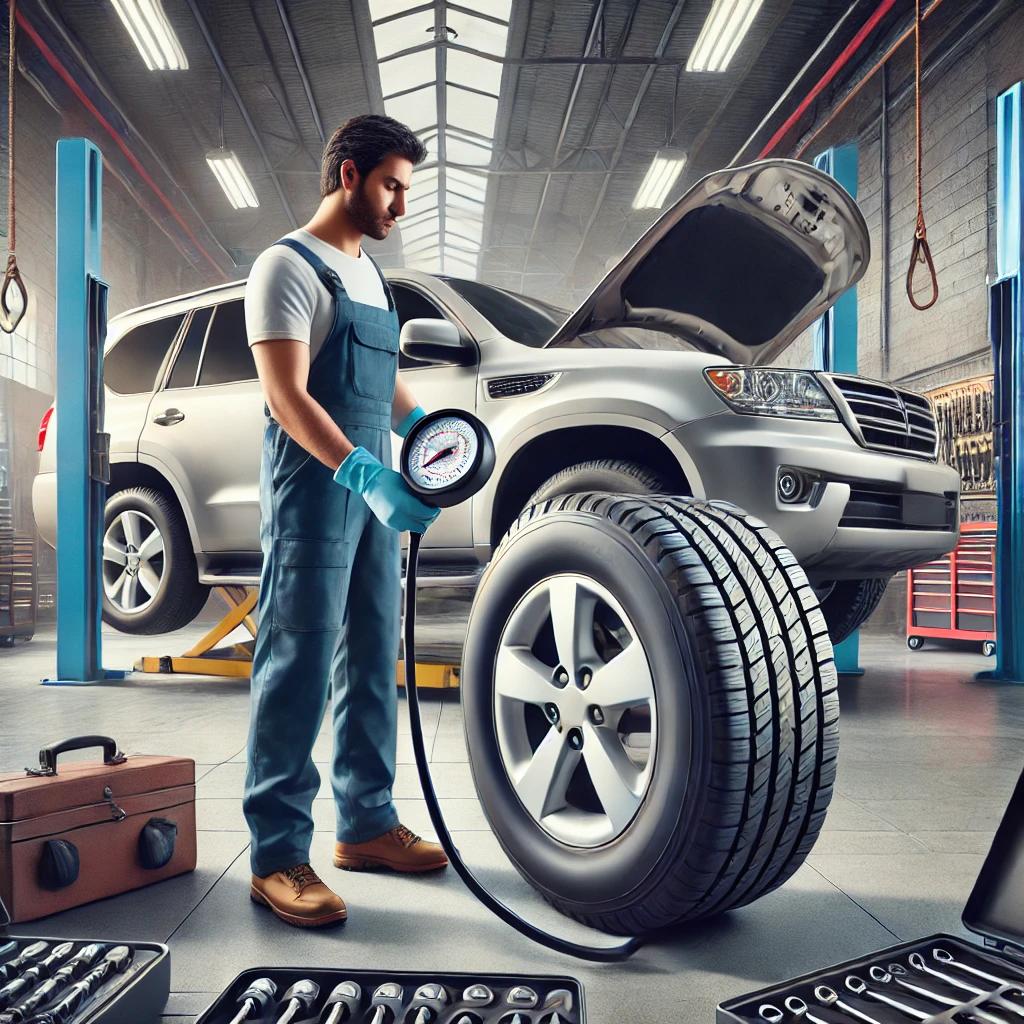 فحص ضغط الإطارات